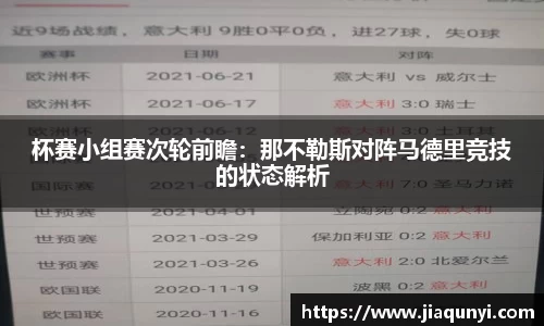 杯赛小组赛次轮前瞻：那不勒斯对阵马德里竞技的状态解析